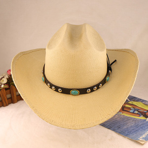 Chapeau haut <span class=keywords><strong>de</strong></span> forme en paille tressée à la main en papier rigide, avec logo personnalisé, design OEM, chapeau <span class=keywords><strong>de</strong></span> chevalier, chapeau <span class=keywords><strong>de</strong></span> <span class=keywords><strong>cowboy</strong></span>, chapeaux à large bord - Product Image 4