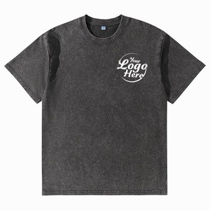 Men's Premium Double Yarn 100% Cotton T-Shirt 230g Heavyweight Breathable Anti-Pilling Vintage <b>Washed</b> Streetwear Tee - Product Image 6