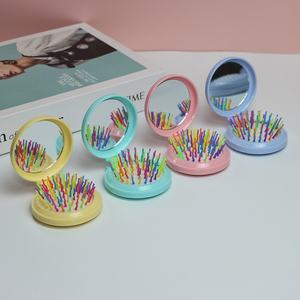 Coussin d'air pliable bricolage en gros pour jolie fille avec brosse de maquillage en nylon peigne miroir combo ionique coussin de massage pour la tête pliable - Product Image 3