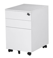 Classeur de bureau en métal poignée à 5 roues avec serrure à clé 3 tiroirs sous le bureau armoire de rangement sur piédestal mobile