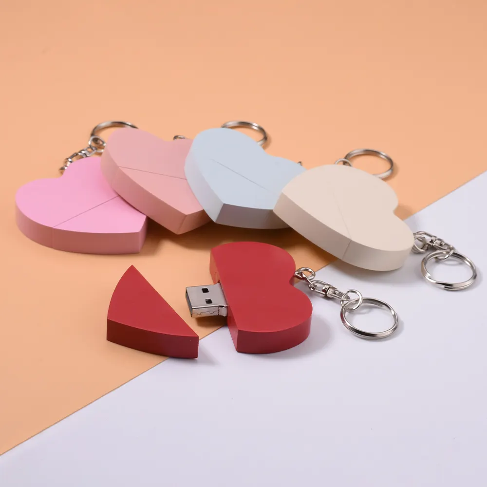 Vendita calda in legno pendrive a forma di cuore penna usb chiavetta 2.0 chiavetta chiave usb regalo di nozze thumbdrive 64gb 32gb u disk