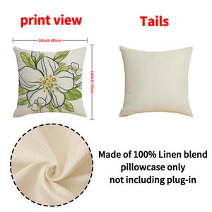 2025 nueva primavera Lino letra impresa sofá funda de <span class=keywords><strong>almohada</strong></span> fresca pequeña planta flores <span class=keywords><strong>almohada</strong></span> <span class=keywords><strong>inclinada</strong></span> para uso doméstico - Product Image 3