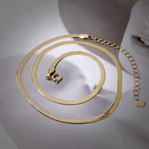 ลดกระหน่ำสร้อยคอกระดูกงูทอง18K สร้อยคอทอง Au750โซ่กระดูกคอแบบคลาสสิก - Product Image 4