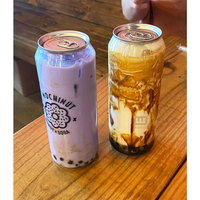 Boîtes de conserve en plastique transparentes avec logo personnalisé 350ml 500ml 12oz bouteille de canette de thé à bulles de boisson bouteilles en plastique PET transparentes pour café jus de fruit