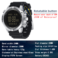 Montre connectée sportive pour homme NORTH EDGE, montre de plongée professionnelle, plongée sous-marine, résistante à l'eau 100 m, altimètre, baromètre, alarme, 50 mm