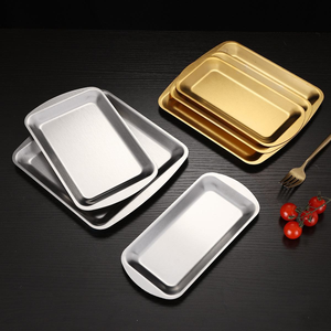 Piatto in Acciaio Inossidabile Bicolore Opzionale per Servire Antipasti e Cibi <span class=keywords><strong>Fritti</strong></span> da Bistrot - Product Image 1