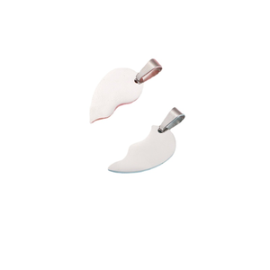 Modulare in acciaio inox lucido amore cuore ciondolo accessori ornamentali per collane intagli scrittura sulla pesca a cuore specchio - Product Image 2