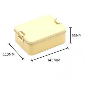145*110*55mm nhà máy tùy chỉnh màu sắc hình chữ nhật khóa hộp thiếc dứa bánh bao bì hộp sắt khóa lưu trữ hộp sắt - Product Image 4