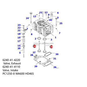 6240-41-4110 6240414110 Soupape d'admission 6240-41-4220 Soupape de sortie pour Komatsu SAA6D170E-5 - Product Image 4