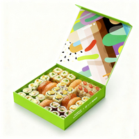 Fabrication OEM de boîtes à sushi en papier magnétique, emballage de boîtes à sushi en papier alimentaire