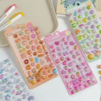 Autocollants décoratifs réutilisables en PVC 3D en relief, style dessin animé japonais Kawaii, effet bulle gonflée, motif bonbon, pour la décoration intérieure 2026