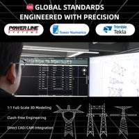 Torre de Acero Galvanizado con Estructura Angular Atornillada para Líneas de Transmisión Eléctrica, para Electrificación Rural y Expansión de la Red Eléctrica