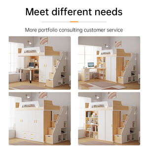 Table d'étude gain de place pour chambre à coucher, <span class=keywords><strong>lit</strong></span> <span class=keywords><strong>surélevé</strong></span> pour enfants, garçons et filles, avec des fonctions d'étude en dessous, pour un usage en appartement - Product Image 5