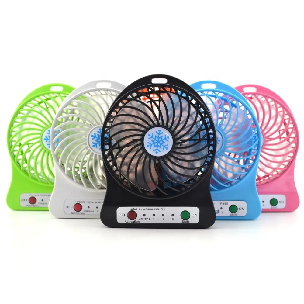 Mini Draagbare Ventilator Usb Oplaadbare Luchtkoeler 3 Modes Speed Led Verlichting Functie Desktop Fan