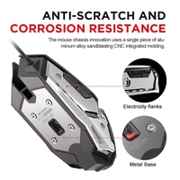 Mouse Gaming Berkabel Inphic PW2 4000DPI 6 Tombol Pemrograman Makro Bercahaya USB Mekanik untuk Rumah Kantor PC