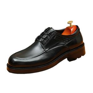 Chaussures de bureau pour hommes de grande taille de haute qualité, à bout fermé, à lacets, légères, antidérapantes, respirantes, en cuir véritable, pour affaires, mariage, automne - Product Image 2
