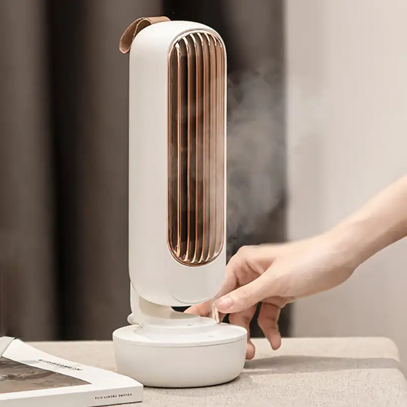 Mini umidificador de ar 2 em 1, ventilador resfriador de ar para escritório doméstico nebulizador