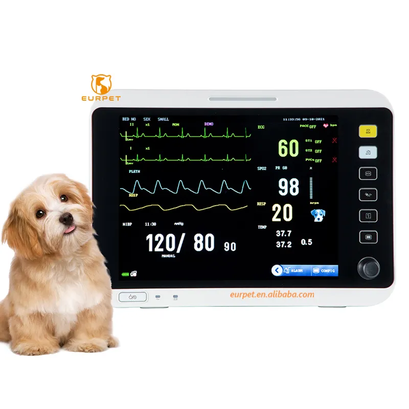 EURPET Vet Veterinary Multiparameter Monitor Pet Hospital Clinic Equipment Vet Pet Medical Instrument Monitor