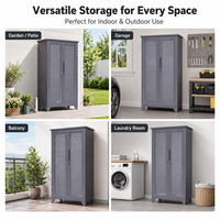 Armoire de rangement en acier économique et assemblable avec portes à double battant pour balcon d'appartement