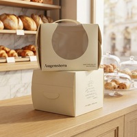 Boîtes d'emballage pour gâteaux en carton de qualité alimentaire, impression personnalisée, estampage à chaud, fenêtre transparente scintillante, boîtes cadeaux portables pour pâtisseries