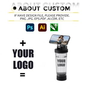 Custom Water <b>Bottle</b> Tumbler Portable Plastic Water Cup with Magnetic Phone Holder Sports Fitness Water <b>Bottle</b> with Custom Logo - Product Image 2