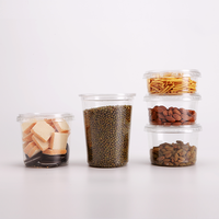 Promotie 16Oz 117Mm 650Ml Ronde Vorm Plastic Salade Fruit Groente Noten Deli Container Beker Met Deksel