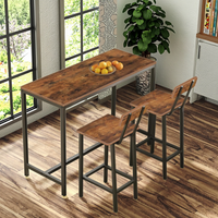 Table de bar en bois et métal 3 pièces personnalisées ensemble de chaises pour cuisine petit déjeuner salle à manger meubles de maison
