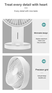 2026 데스크탑 틸트 2000mAh 1-100단계 무단계 회전 노브 냉각 팬 (가정 및 호텔용 플라스틱) - Product Image 4