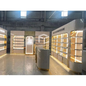 Di fascia alta negozio di profumi Interior Design Custom marmo legno profumo <span class=keywords><strong>Display</strong></span> vetrina decorazione da parete per negozio di bellezza - Product Image 3