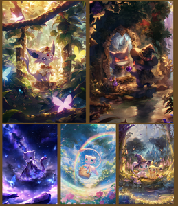 YQ Wholesale Pokemoned Art Boards Carte Fairytale Town Rare Funny Japanese Anime Fan Art Paper sealed Collectible Booster Box - Product Image 6