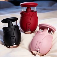 Nuevo Vibrador Estimulador de Lengua en Forma de Rosa, Impermeable, para Clítoris y Punto G, Dildo para Mujeres y Parejas, Masajeador para Adultos