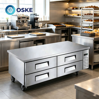 Réfrigérateur compact professionnel avec bacs amovibles étroits, station de préparation froide pour mini-boutiques de thé au lait et sirops de fruits