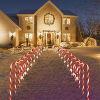 8 Stück IP65 Solarbetriebene Weihnachtszuckerstangen-Lichter 8 Modi Landschaftslampen Stern Outdoor Garten Rasen Hof Dekoration