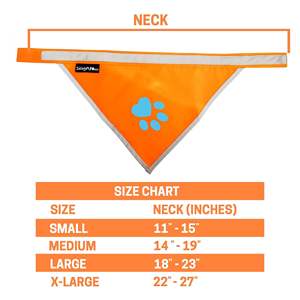 DB Large Blaze Orange Reflective Dog Bandana Accesorio de seguridad de alta visibilidad para caminar y acampar Tamaño L para mascotas - Product Image 2