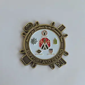 China Factory Customized Challenge Coin With Enamel And Without Enamel Gold Plating Or 2 Tone Plating