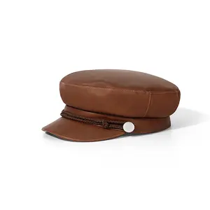 女士贝雷帽平顶船长帽旅行学员制服服务帽韩国贝雷帽水手帽