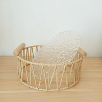 Panier de rangement moderne en corde de papier tressée à la main, écologique, léger, de luxe, pour fruits, pain, collations et cosmétiques, avec poignées