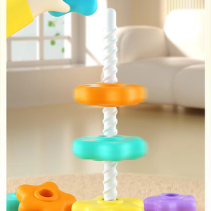 Jouet d'empilage éducatif pour enfants, tour de jeu arc-en-ciel, anneaux colorés en plastique ABS écologique - Product Image 2