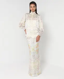 New 2022 floral print abaya simple dubai wholesale luxury kurung muslim women dress khimar and jilbab islamic eid