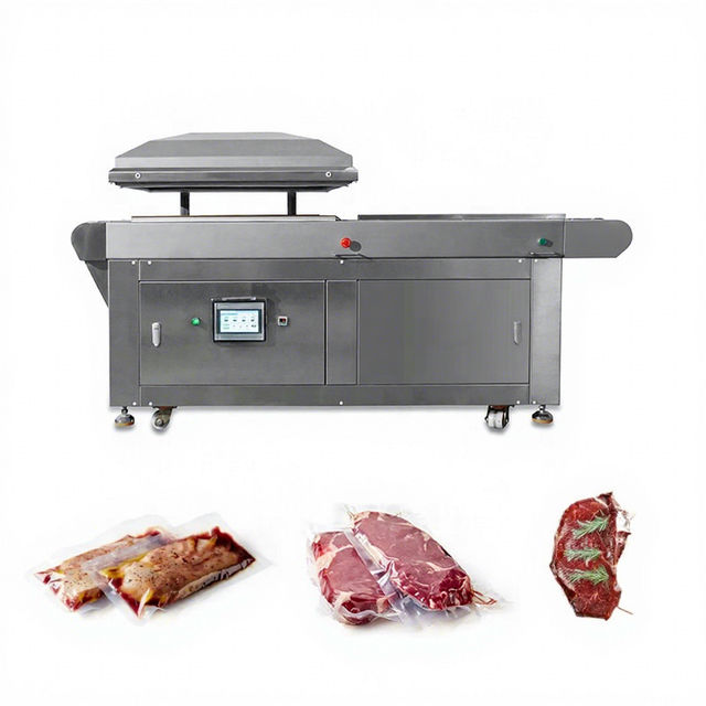 Continuous Vacuum Sealing Packing Machine for Meat Fruits and Vegetable Vacuum Skin Sealer Automatic Vacuum Seal Machine