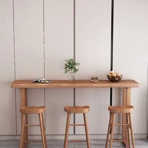 Juego de Mesa de Bar de Madera Sólida, Rectangular, Muebles de Bar Duraderos para Cafetería y Uso Doméstico - Product Image 3
