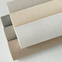 Revêtement mural simple et moderne en papier enduit de vinyle jaune, imperméable, ignifuge, isolant thermique, avec support en tissu, pour hôtel