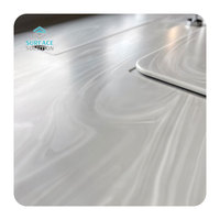 Meuble de bureau moderne en pierre artificielle à surface solide avec chargeur sans fil intégré SURFACE SOLUTION Garantie 5 ans