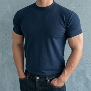 T-shirts décontractés d'été pour hommes, qualité supérieure, vente en gros, 8066, personnalisables, en coton épais, coupe oversize, vierges - Product Image 3