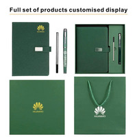 Cadeau d'affaire Logo personnalisé Bloc-notes Cadeaux avec logo Coffret cadeau Carnet de bureau Ensemble de trois pièces avec stylo Set de cahiers Cadeau