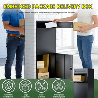 Boîte aux lettres extérieure en métal durable pour appartement, antivol, étanche, sur pied, avec fente pour courrier et colis, pour la maison