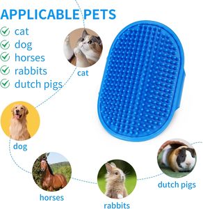 Factory Price Adjustable <b>Ring</b> Handle Rubber Pet <b>Cat</b> Dog Hair Removal Cleaning Soothing Massage Shampoo Bath Brush - Product Image 5