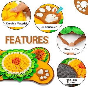 Tapis olfactif pour chiens, tapis interactif pour chiots de petite et moyenne taille, tapis d'alimentation lente pour chiens - Product Image 4
