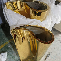 Grand Vase au Sol Moderne de Luxe Doré, Décoration d'Intérieur, Pot de Fleurs Décoratif Haut, Élégante Jardinière en Métal pour Usage Intérieur