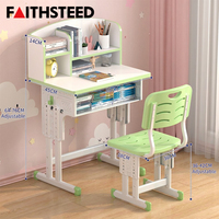 Ensemble de chaise et bureau d'apprentissage pour enfants avec étagère, couleur personnalisée, hauteur réglable, meubles pour la maison et l'école